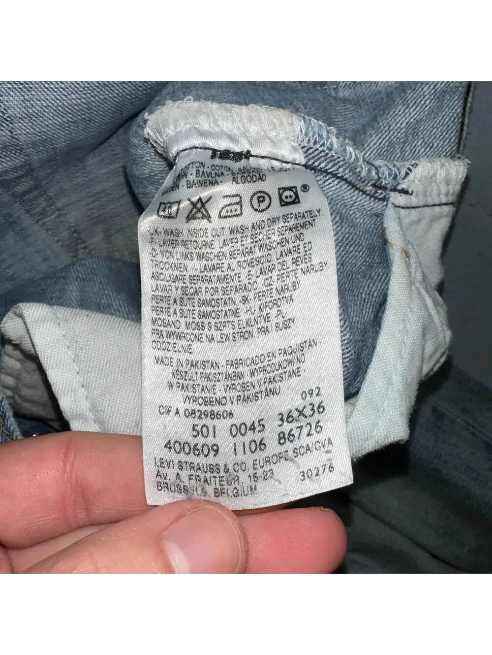Levis 501 Vintage Y2K XX Straight Leg Jeans Blue Light Wash 36x36 Act 35x34